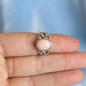 Beautiful Detailed Pale Pink Opal Ring
